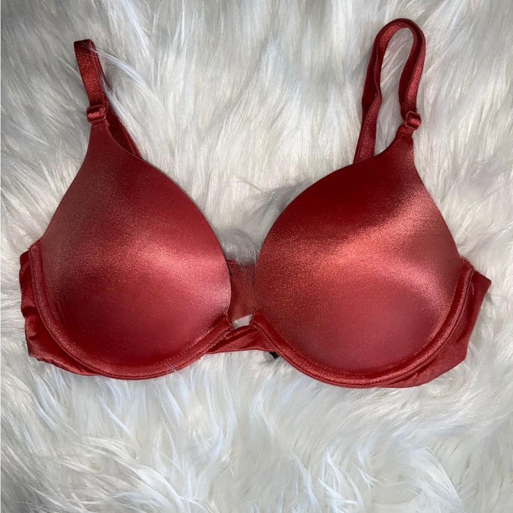 Victoria’s Secret satin push up bra- brick color